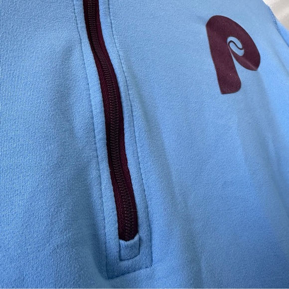 Philadelphia Phillies baseball Nike dry fit blue maroon quarter neck sweatshirt - Picture 6 of 8